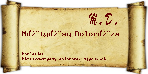 Mátyásy Doloróza névjegykártya